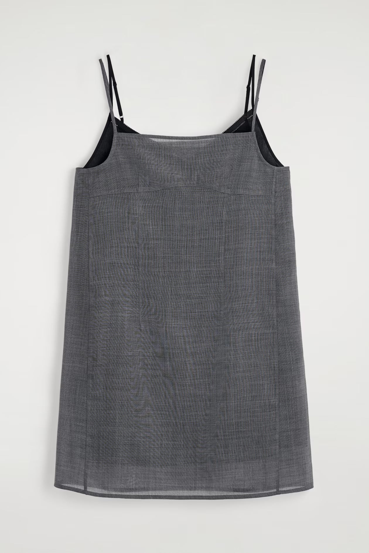 Semi-Sheer Layered Wool Mini Dress