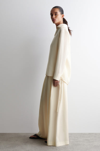 Wide-Collar Modal Blouse