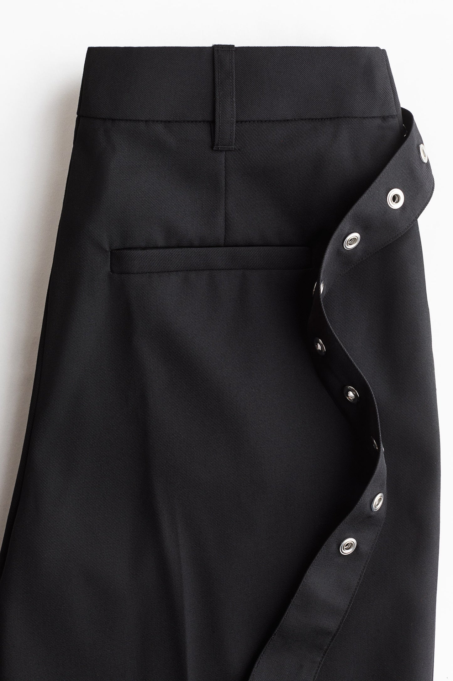 Wool-blend wrap-detail trousers