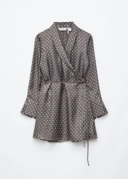 Mini Silk Wrap Dress
