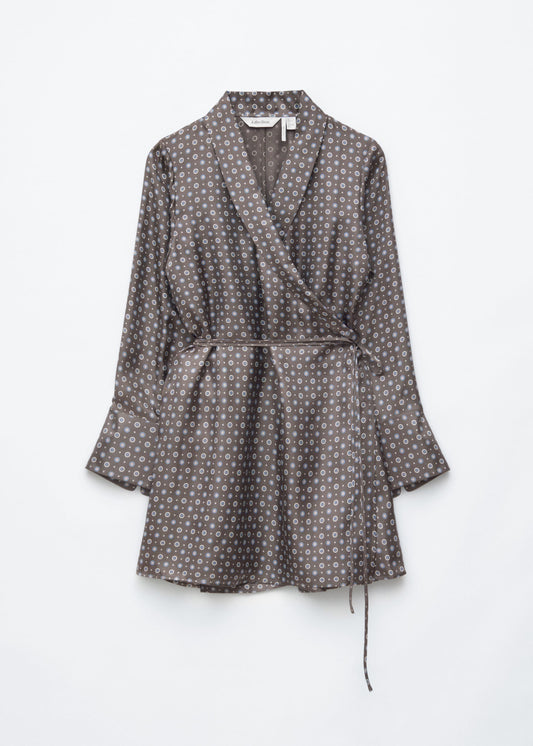 Mini Silk Wrap Dress