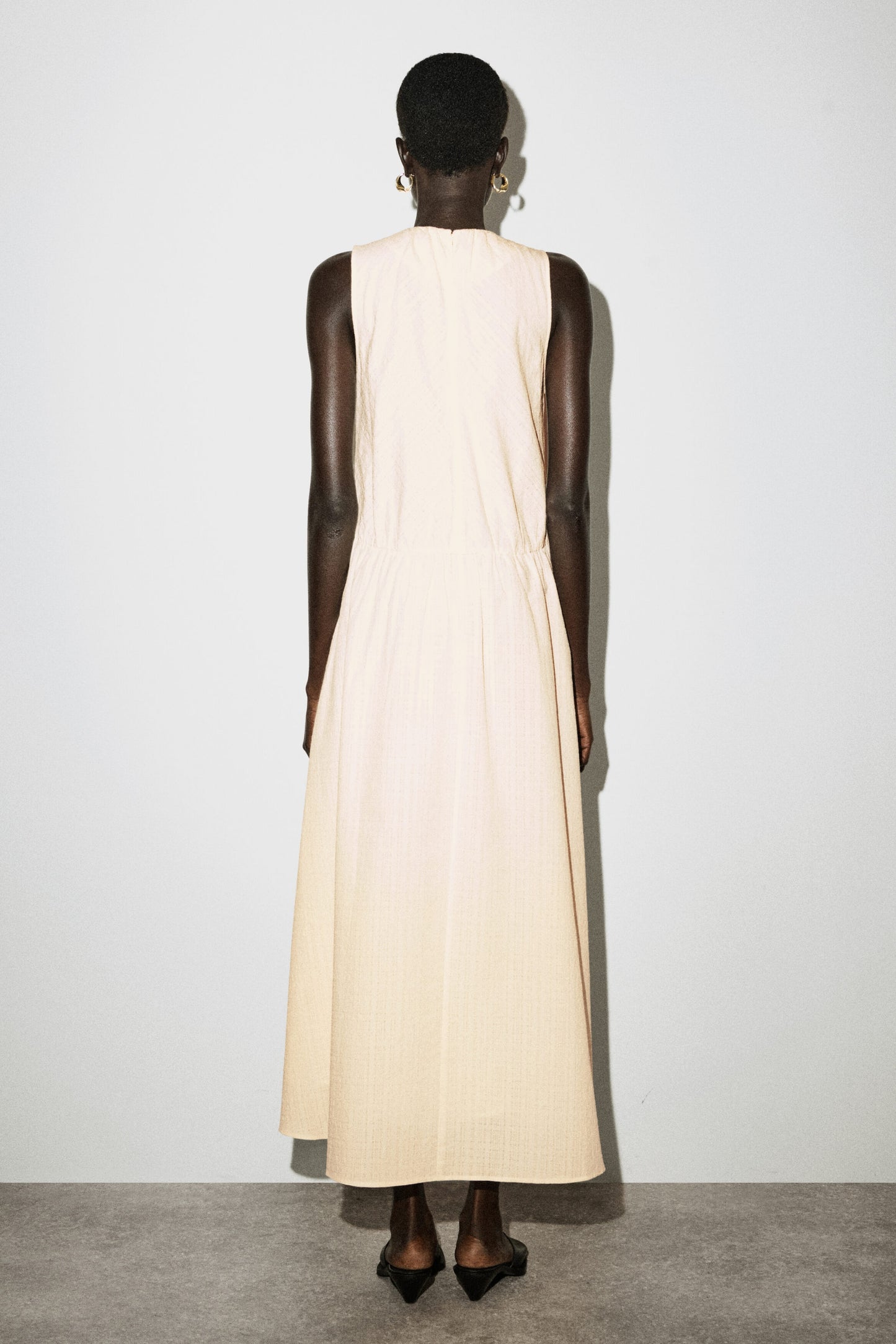 Gathered Tiered Cotton Maxi Dress