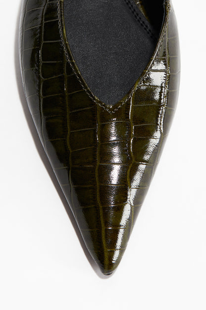 Leather slingbacks