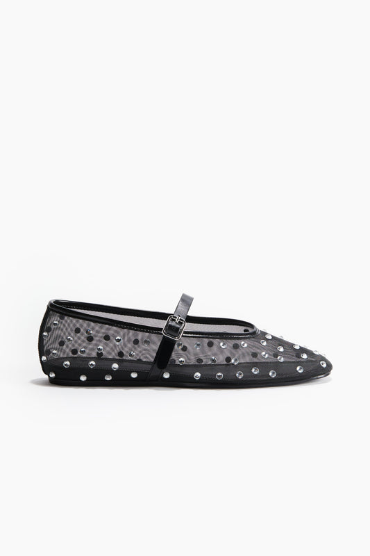 Rhinestone-embellished ballet pumps