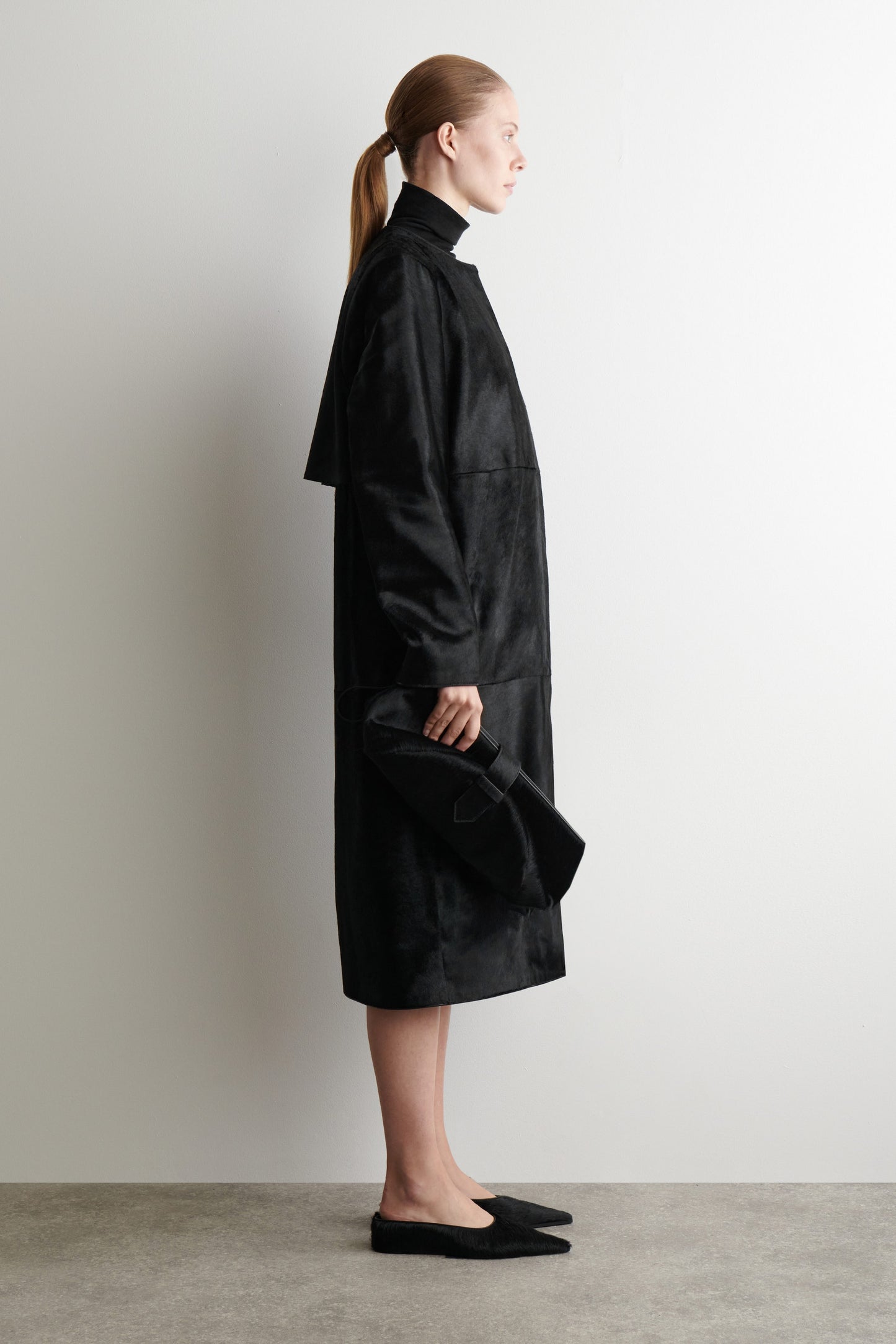 Pointed Pony Hair Mules