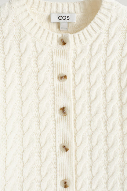 Cable-Knit Merino Wool Cardigan