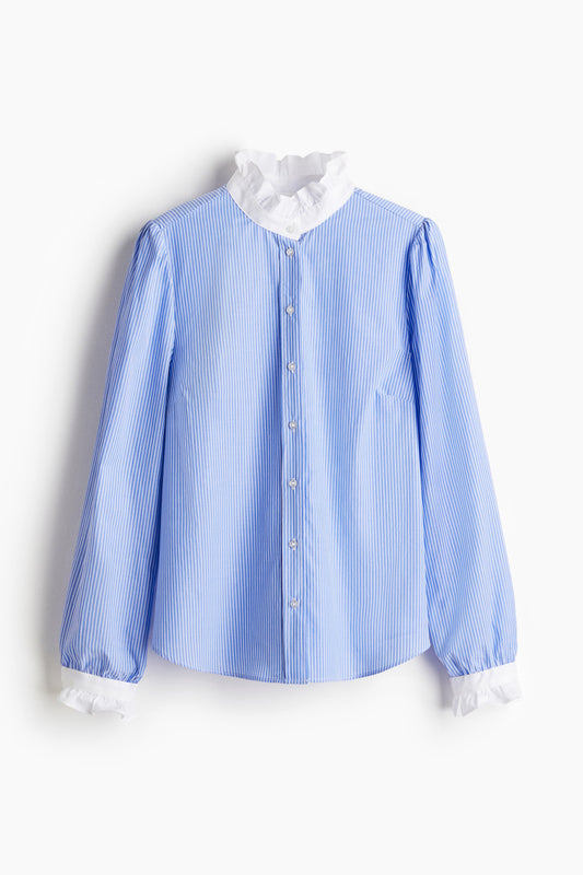 Frilled-collar blouse