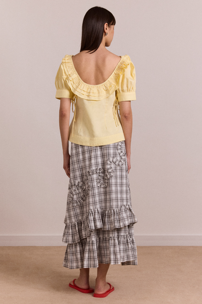 Catie ruffle midi skirt