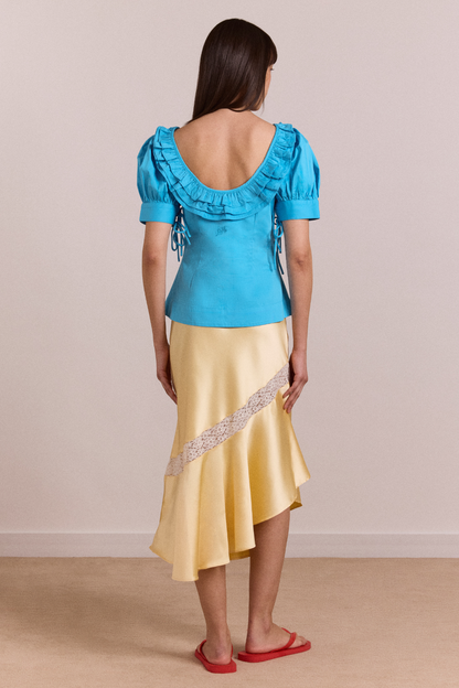 Delphia satin midi skirt