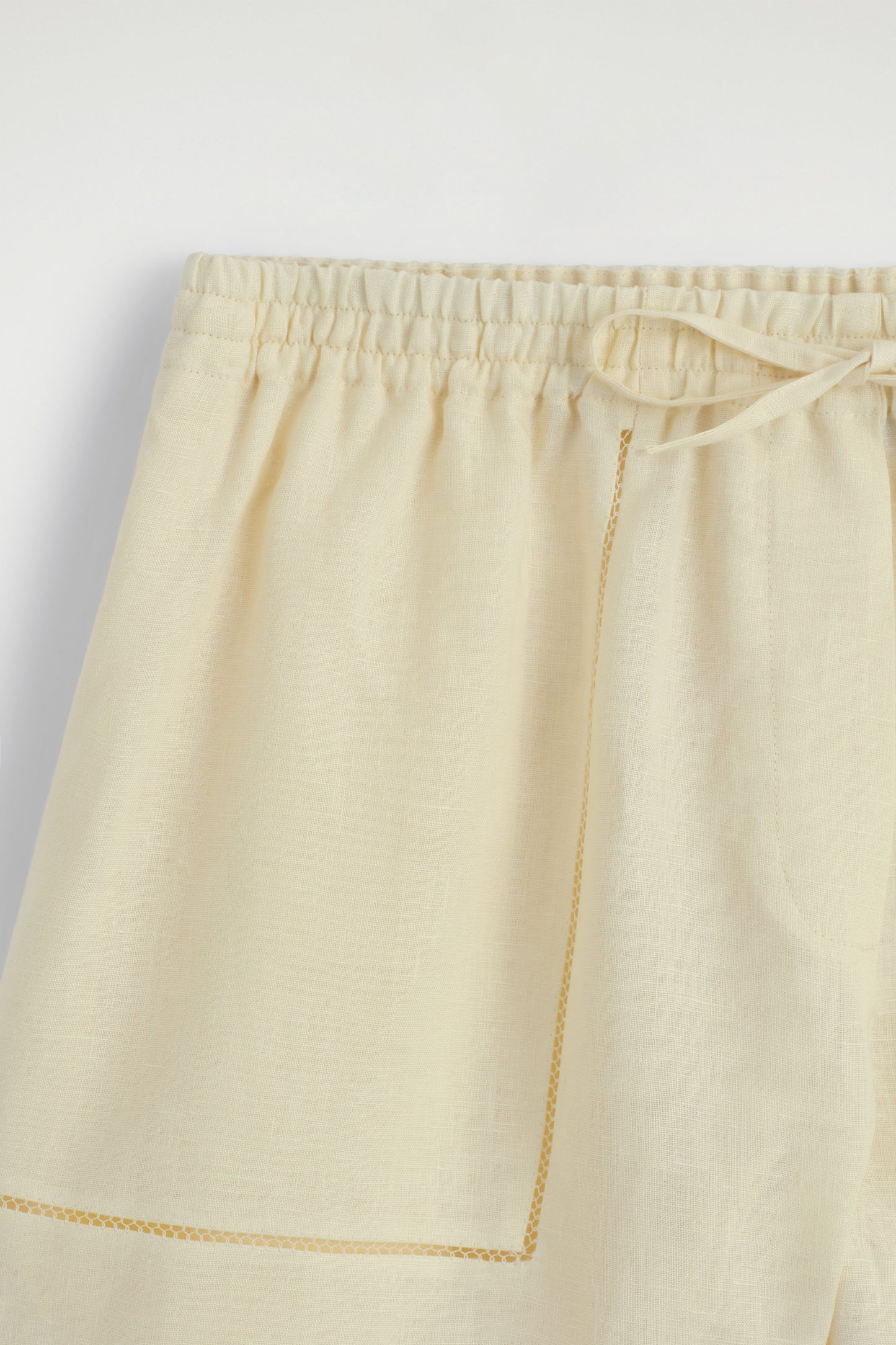 Embroidered-Detail Linen Shorts