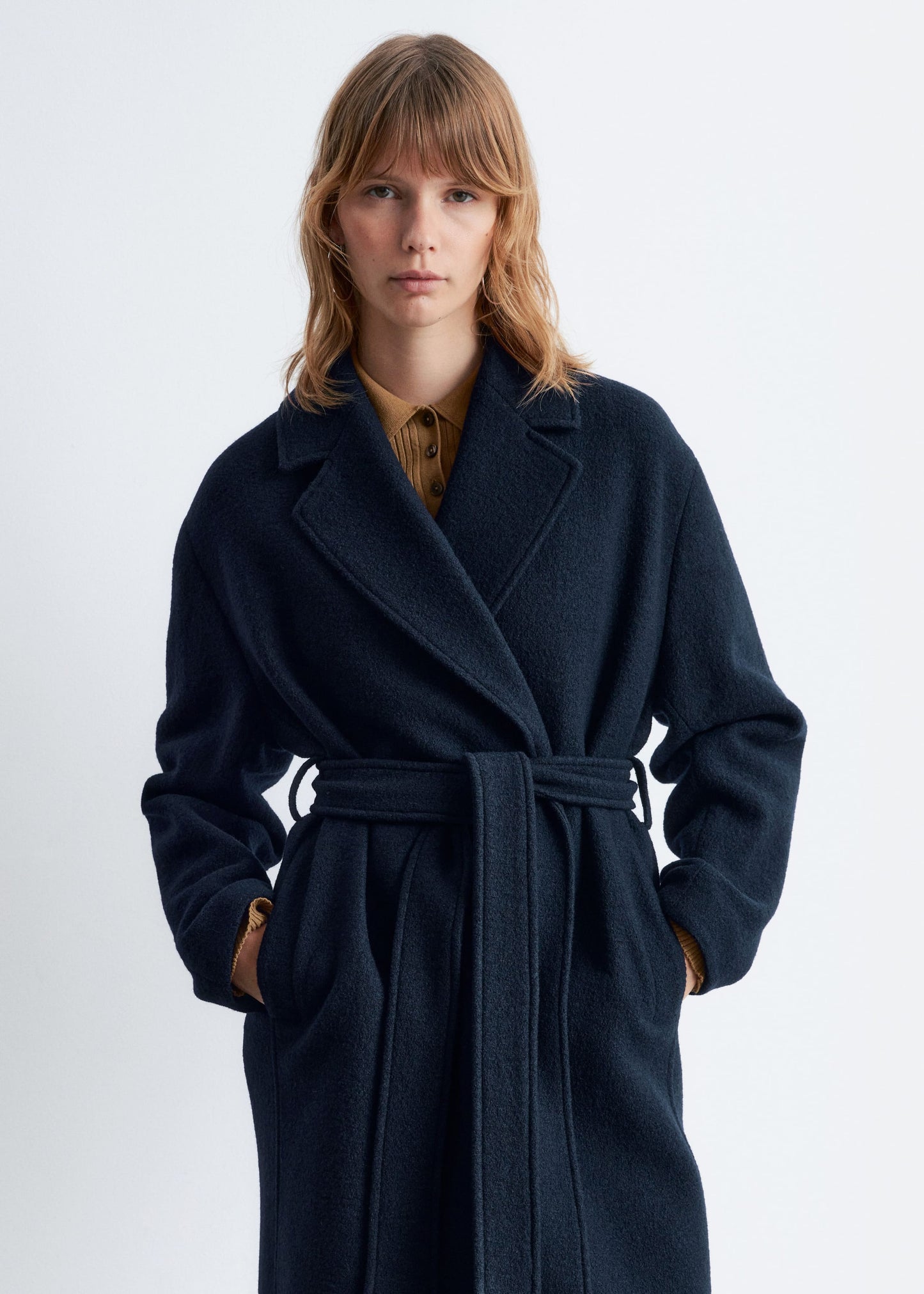 Voluminous Belted Wool Coat