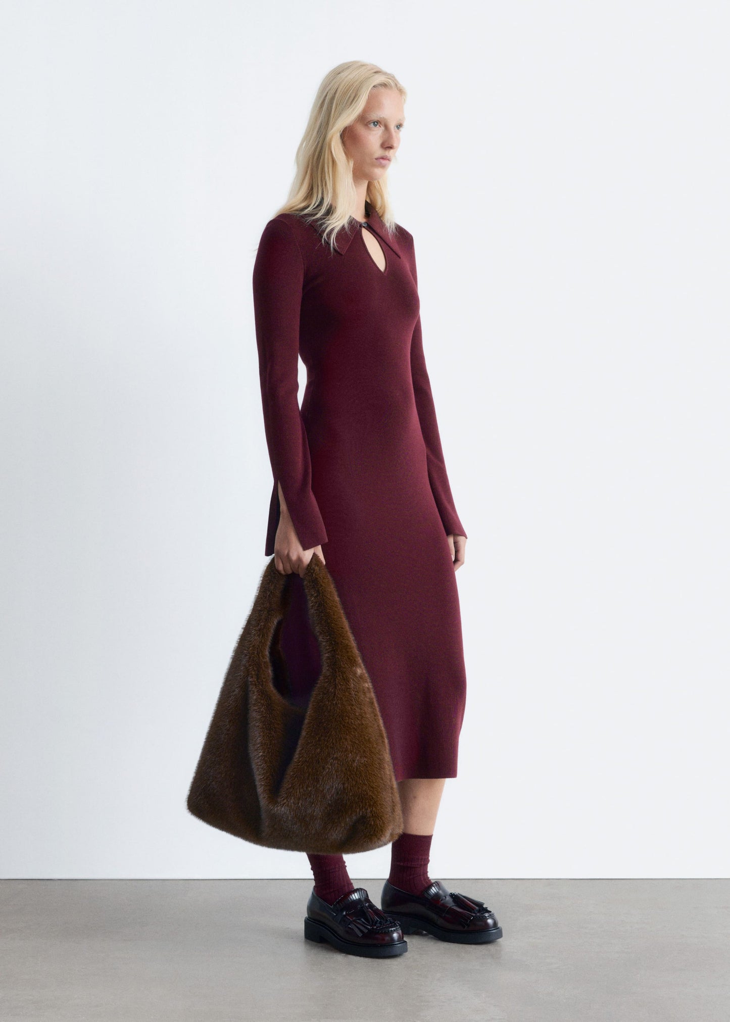 Knitted Wool Midi Dress