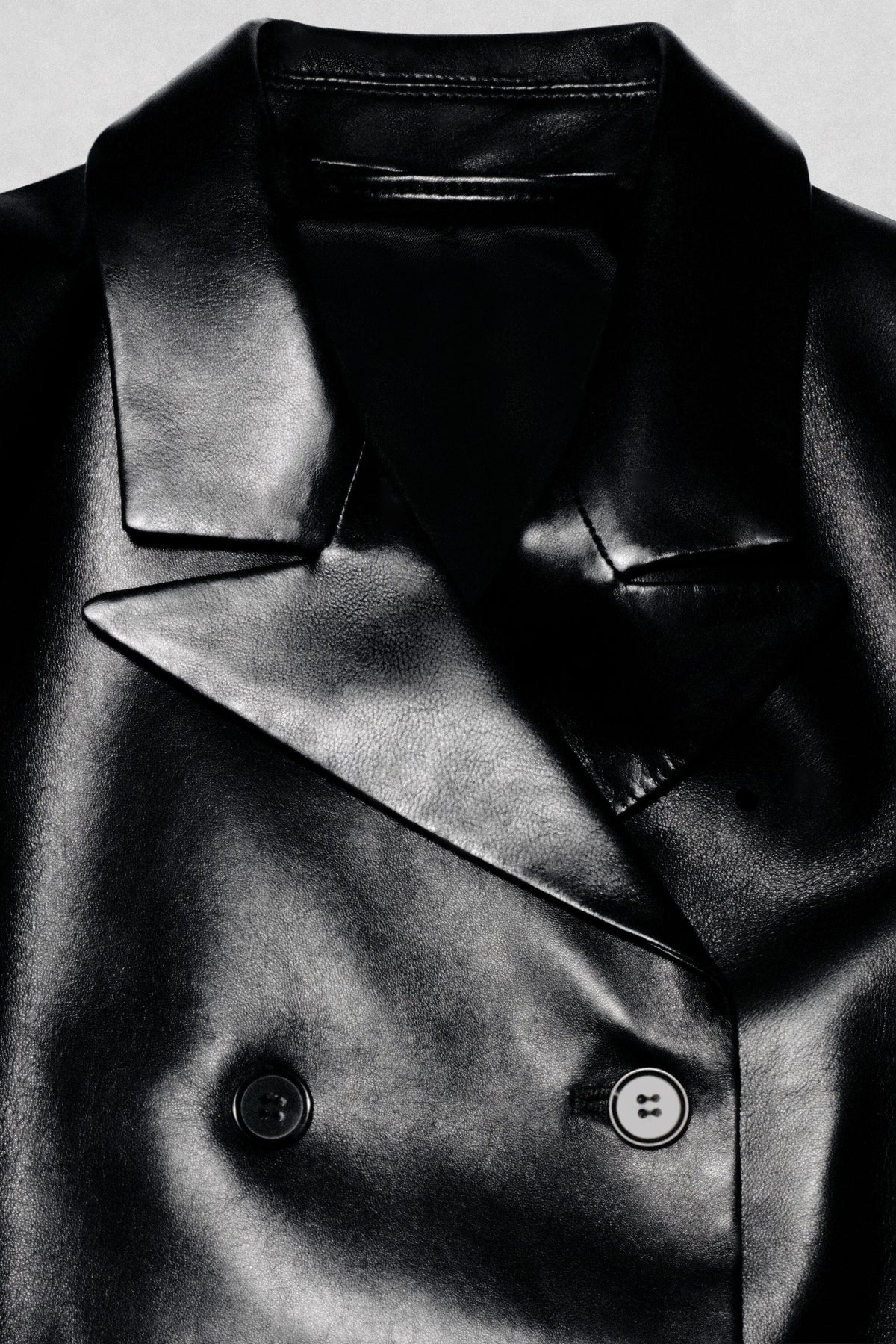 Leather Double-Breasted Blazer