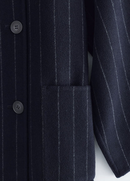 Cocoon-Shaped Wool Jacket