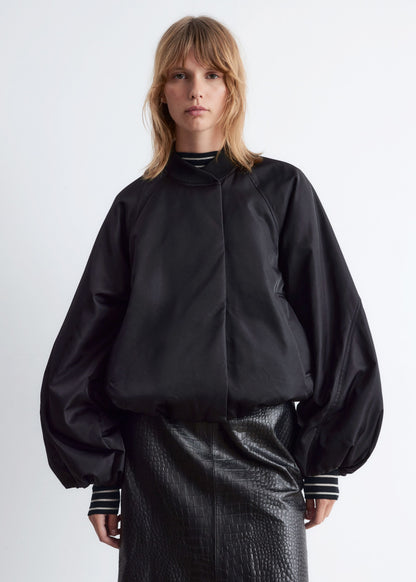 Voluminous-Sleeve Bomber Jacket