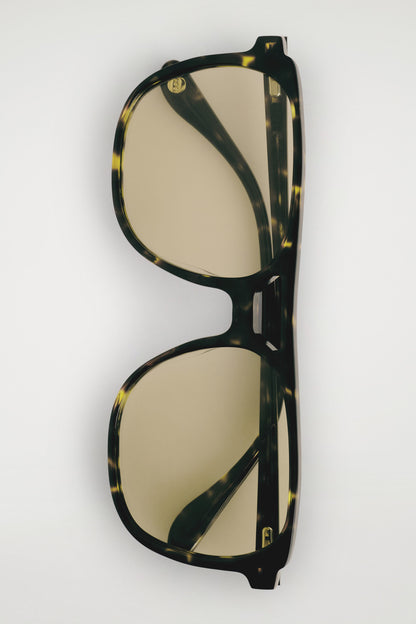 Square-Frame Aviator Sunglasses