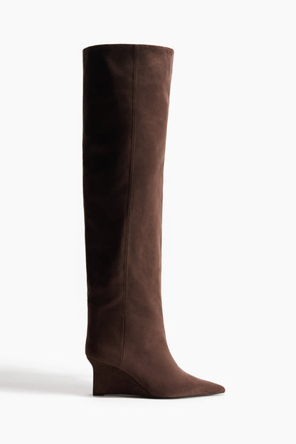 Wedge-heeled over-the-knee boots