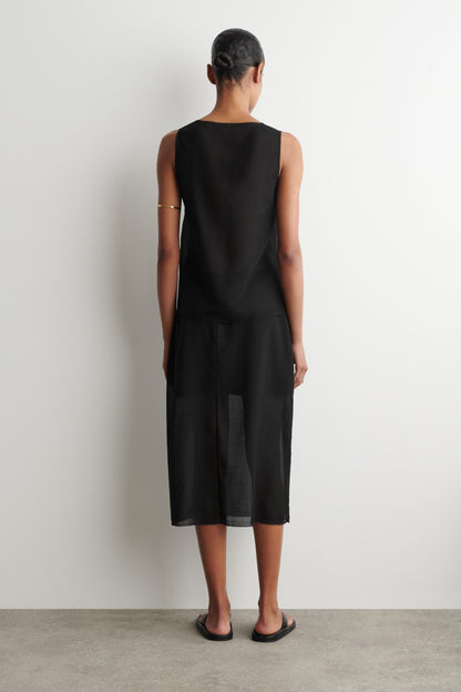 Semi-Sheer Layered Wool Top