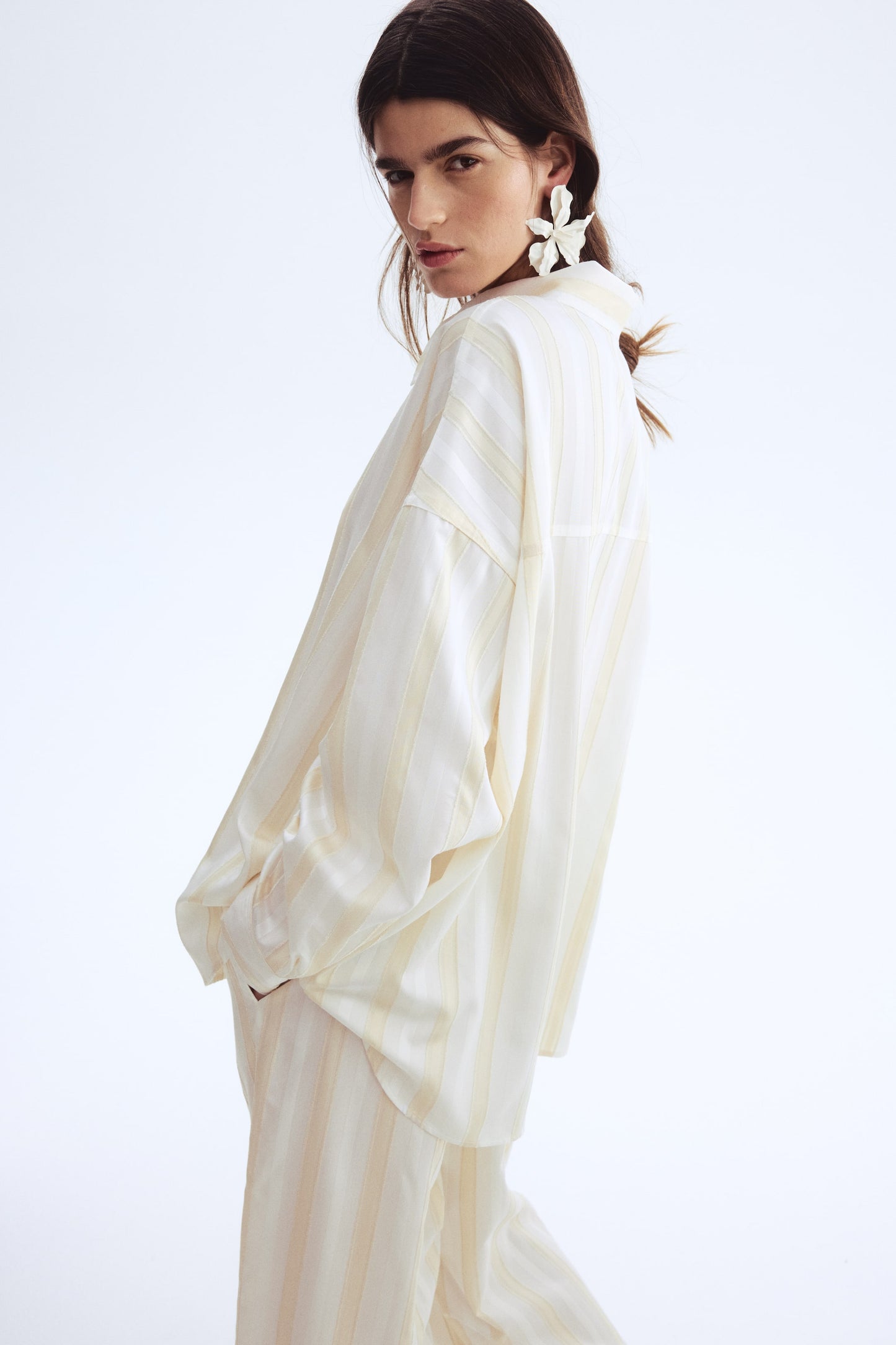 Oversized dobby-weave shirt