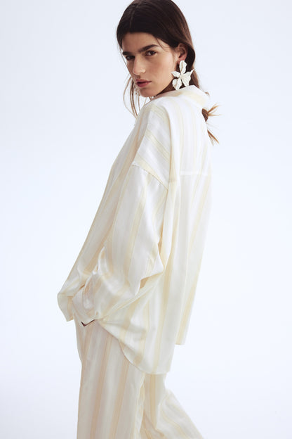 Oversized dobby-weave shirt