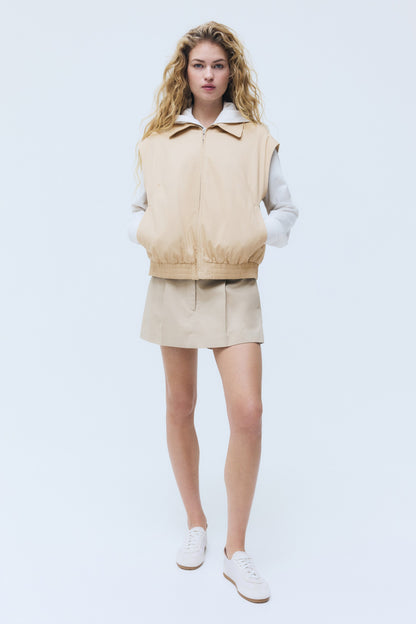 Collared cotton gilet
