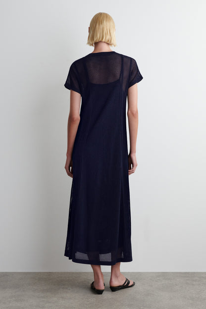 Pointelle-Knit Cotton Maxi Dress