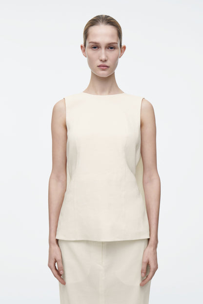 Deconstructed open-back top