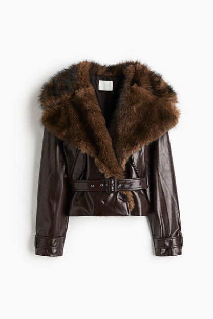 Collared biker jacket