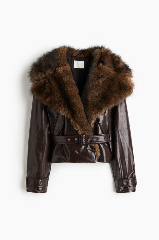 Collared biker jacket