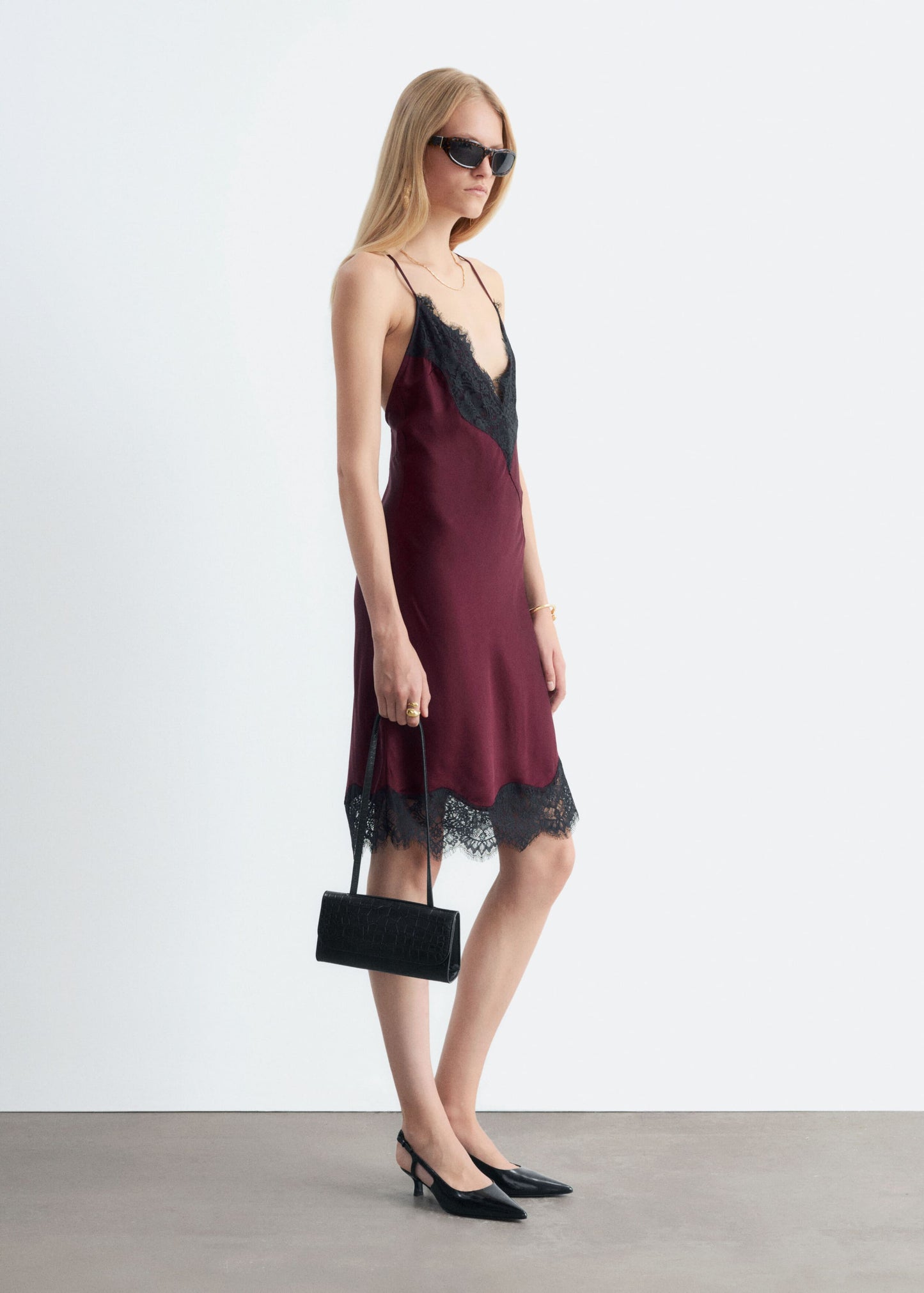 Lace Trim Slip Dress