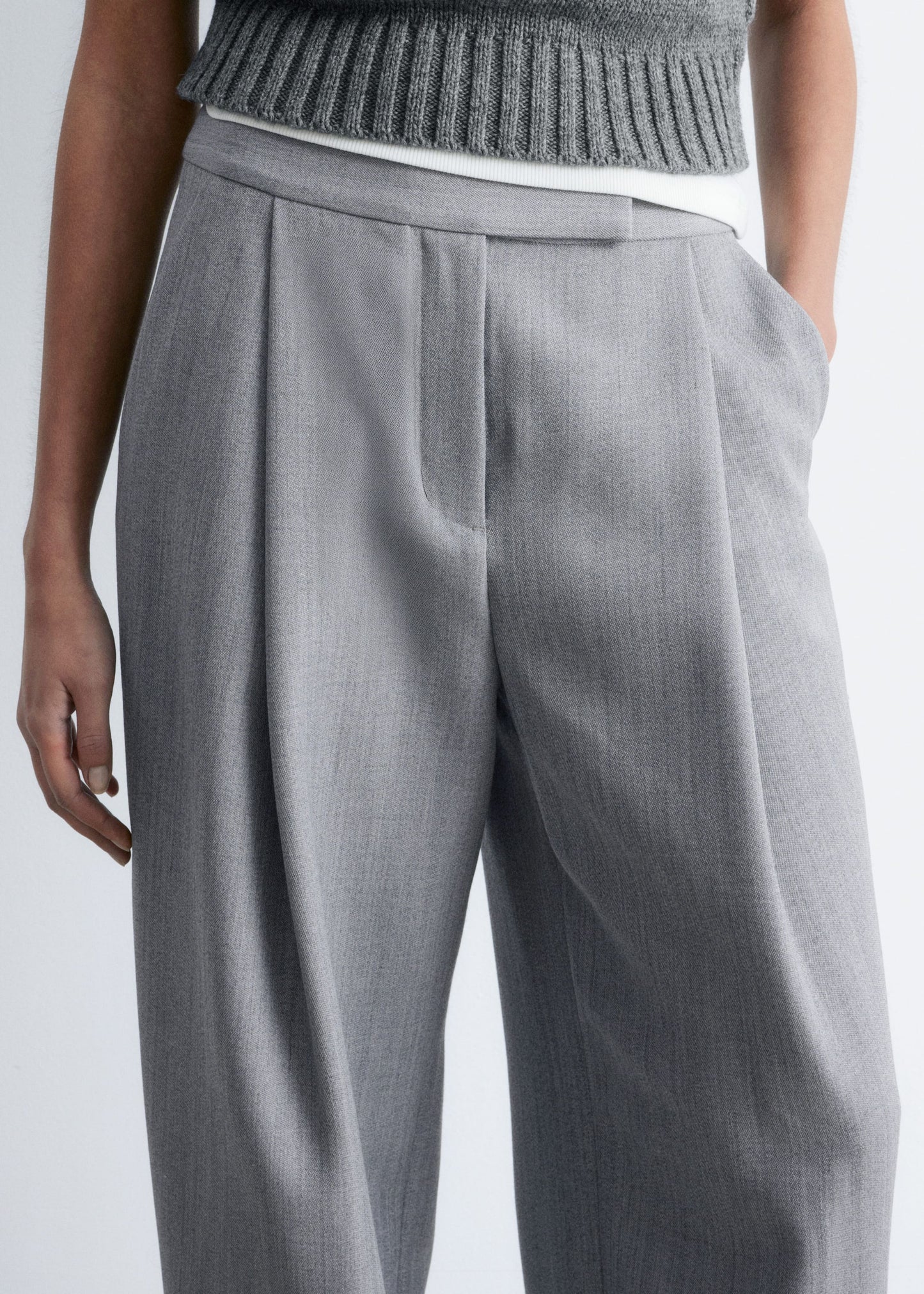 Wool-Blend Tailored Trousers