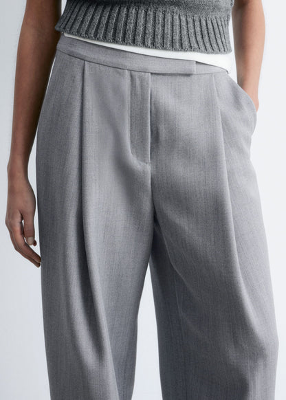 Wool-Blend Tailored Trousers