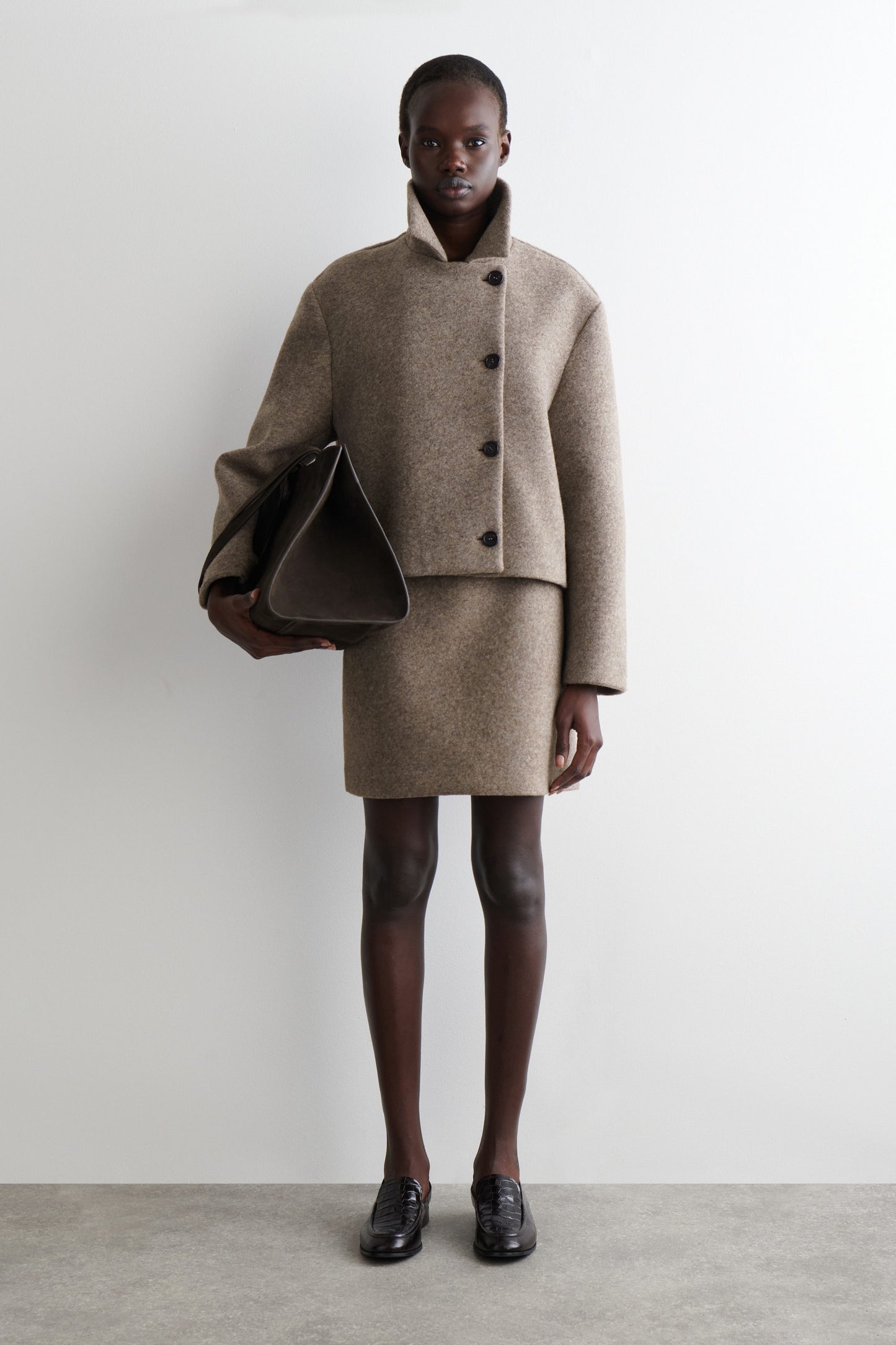Boiled Wool-Blend Mini Skirt