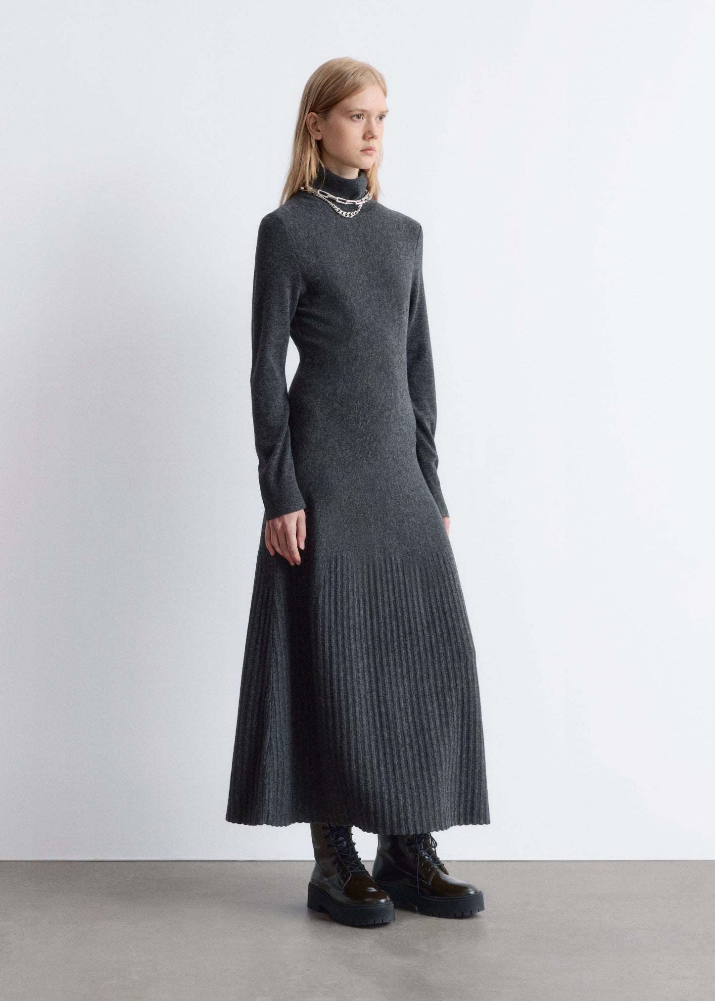 Merino-Wool Turtleneck Maxi Dress