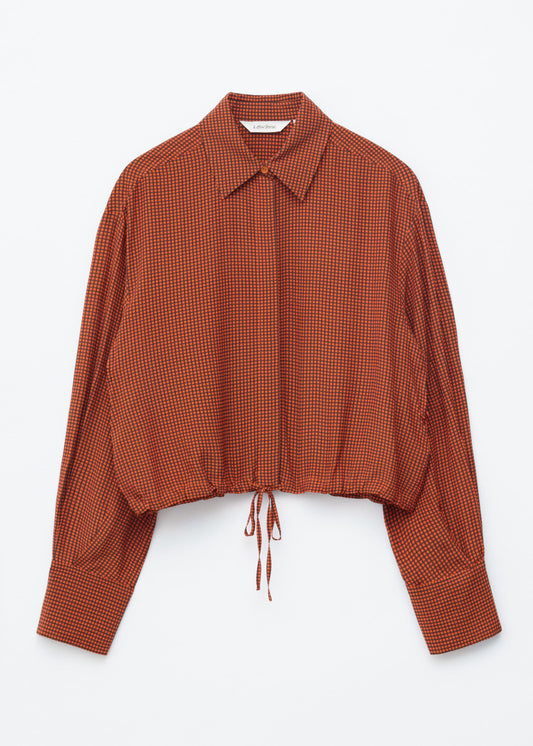 Checked Drawstring Shirt
