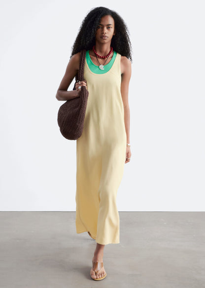 Scoop-Neck Midi Dress