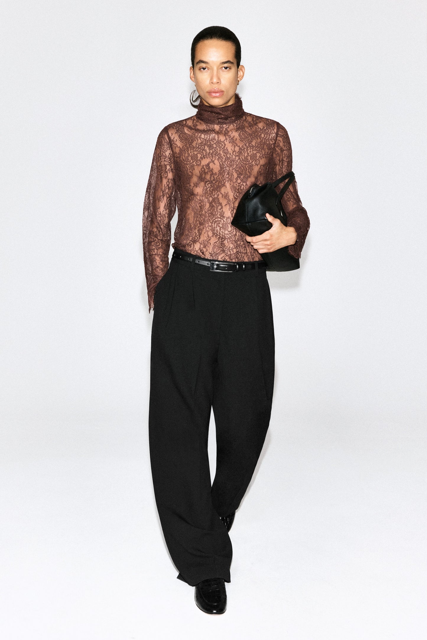 High-Neck Lace Top