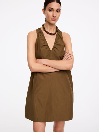 Gathered V-Neck Dress