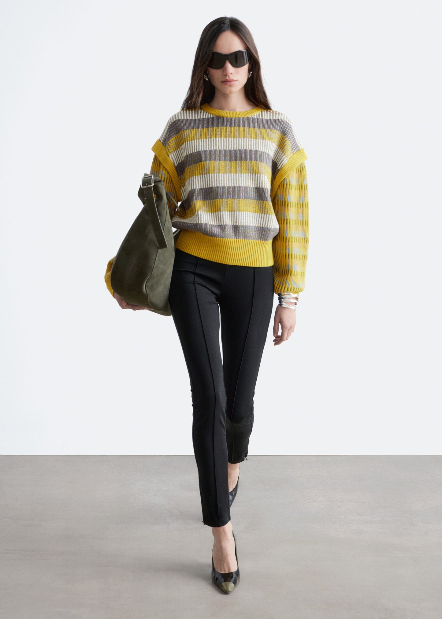 Striped Panel Knit Jumper