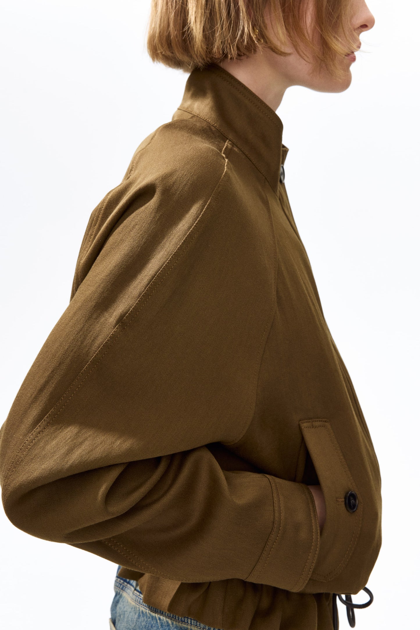 Oversized linen-blend jacket