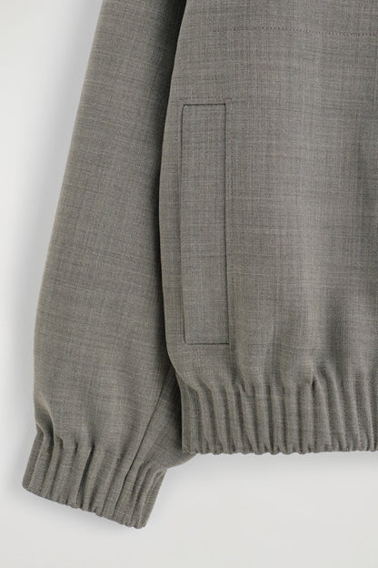 Funnel-Neck Wool-Blend Bomber Jacket