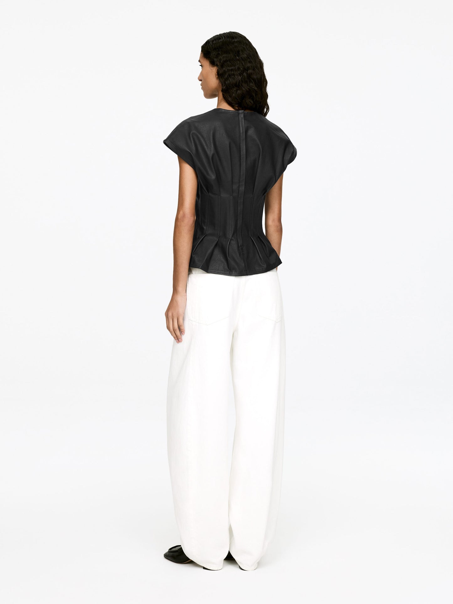 Pleated Leather Top