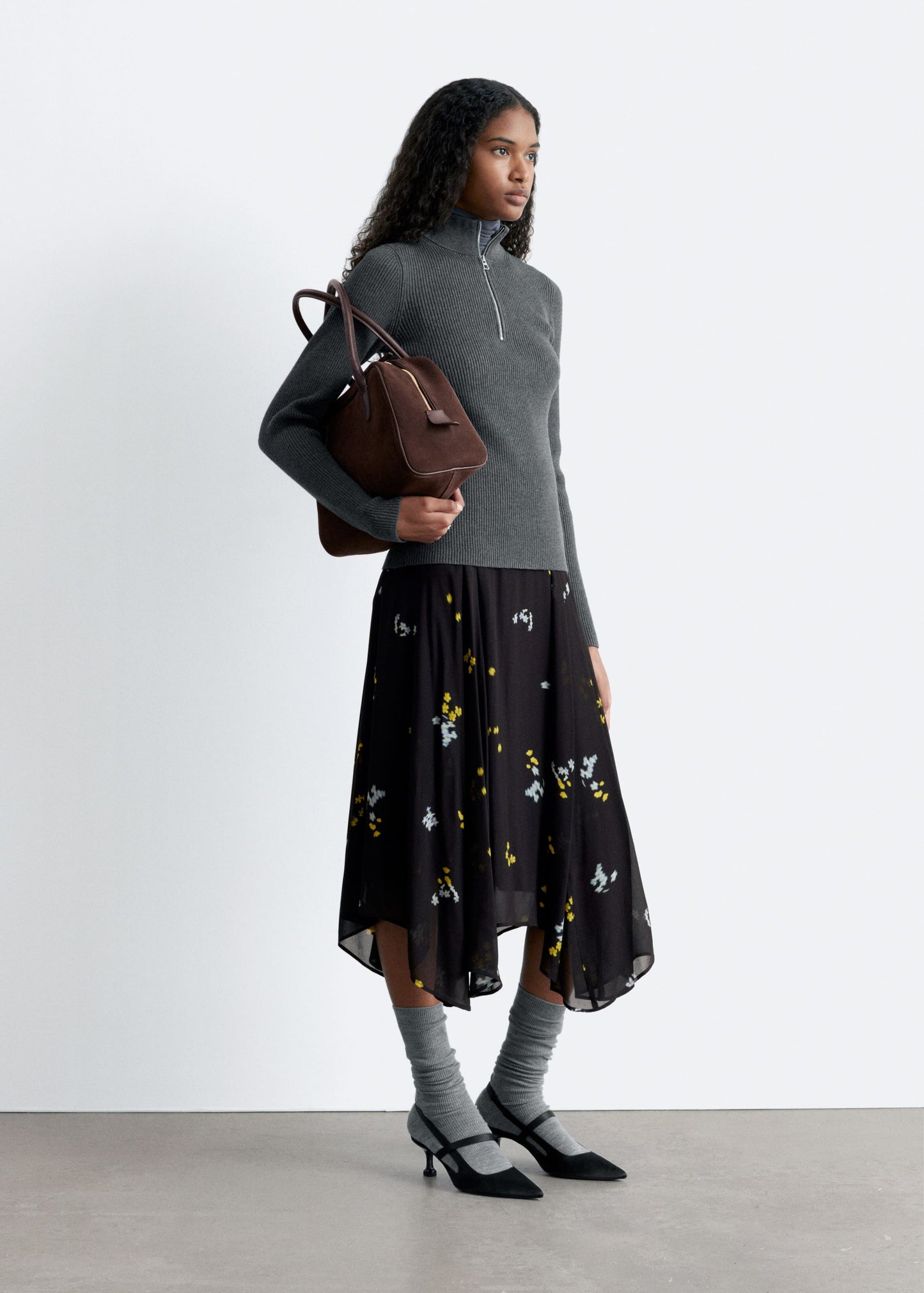 Asymmetric Midi Skirt