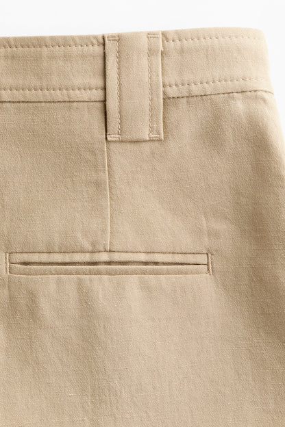 Linen-blend shorts