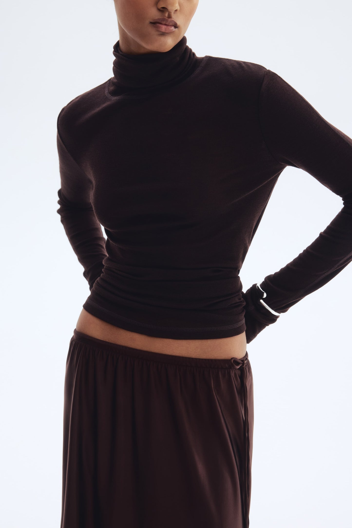 Drawstring-detail skirt