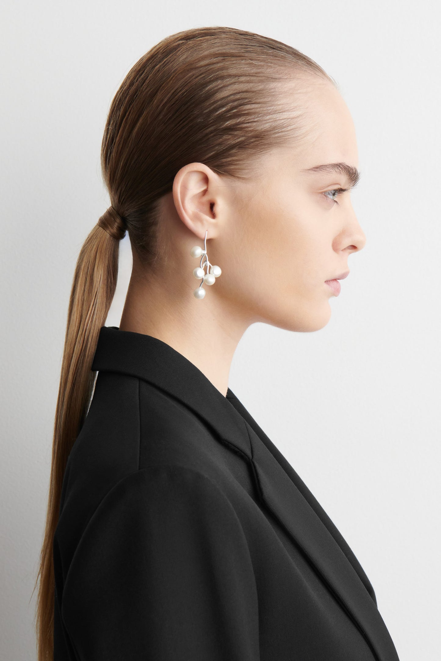 Mismatched Cascading Pearl Earrings