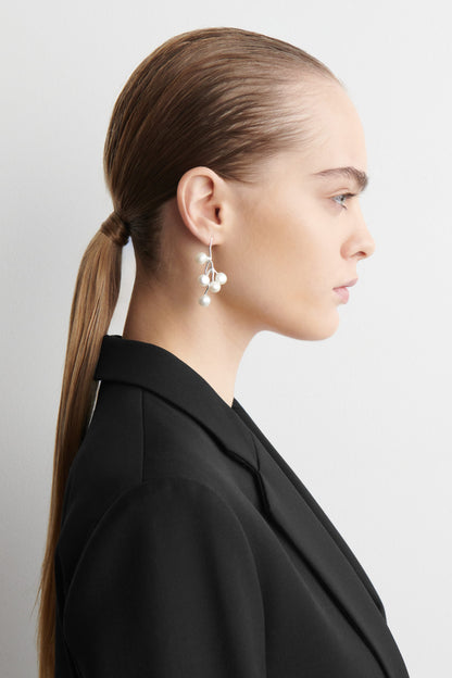 Mismatched Cascading Pearl Earrings
