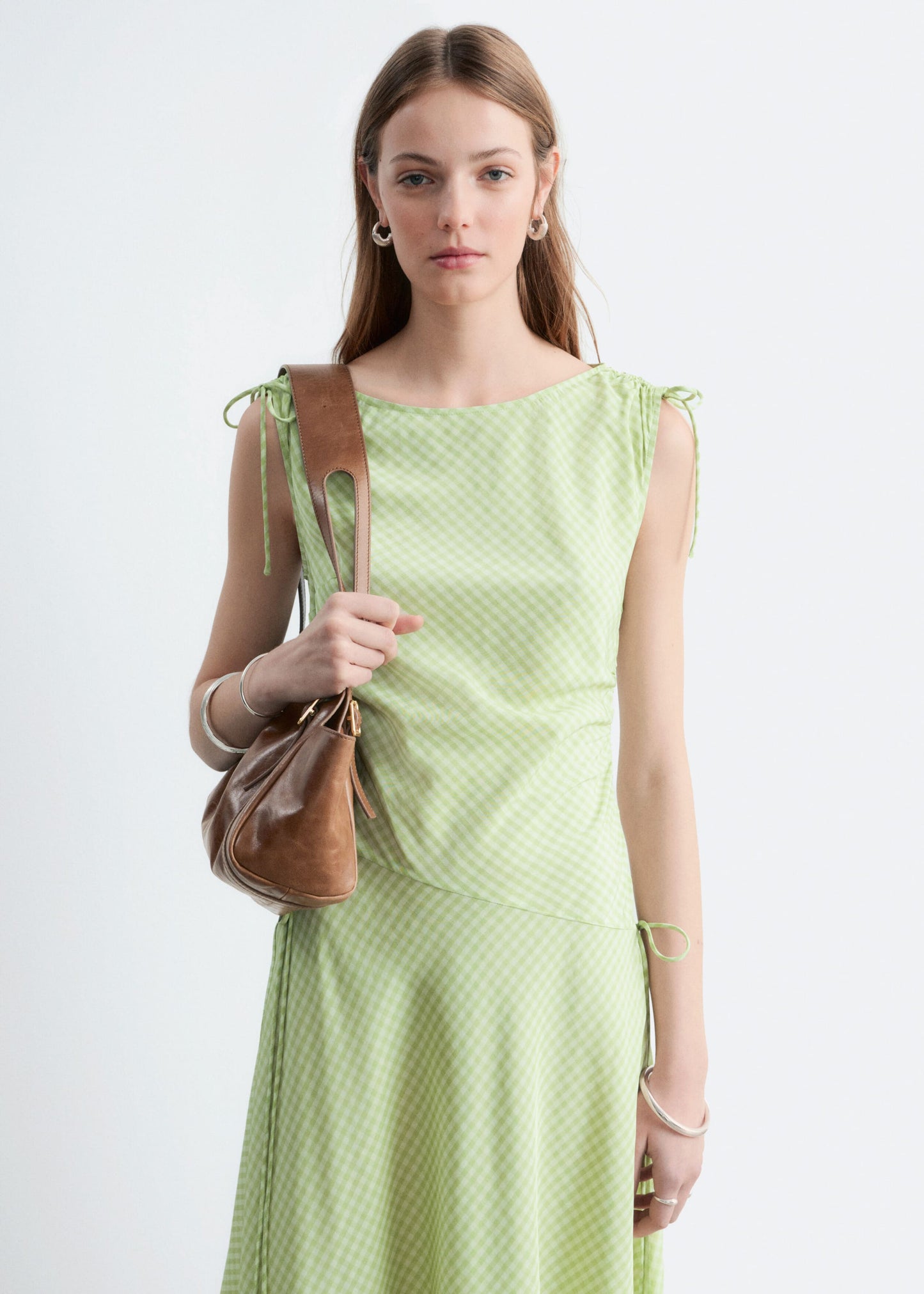 Asymmetric Draped Midi Dress