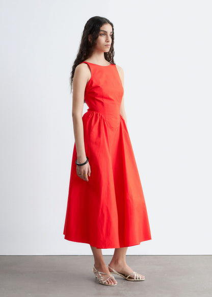 Tie-Back Midi Dress