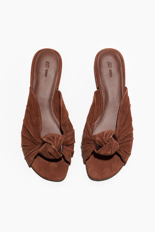 Knot-detail suede sandals